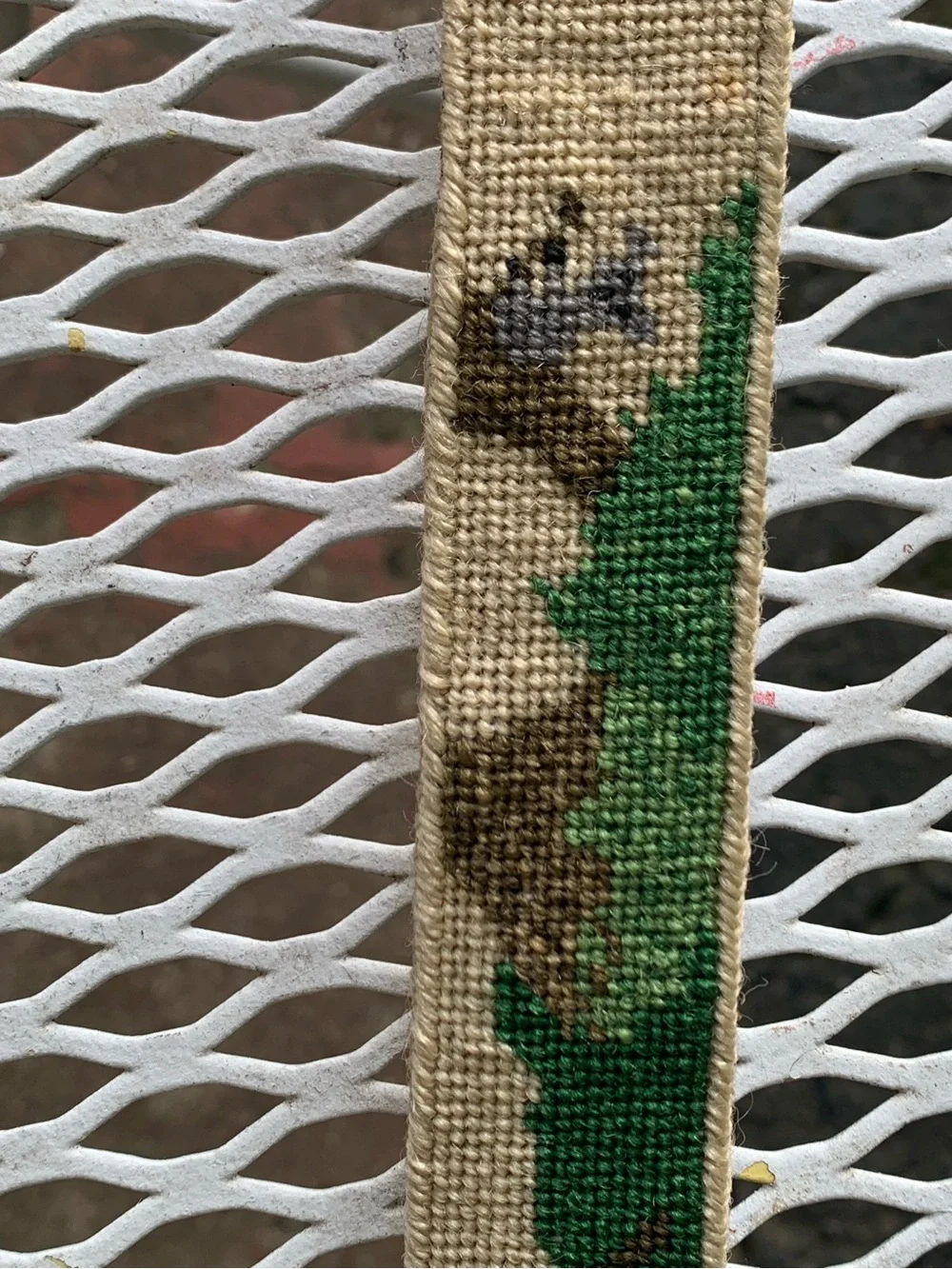 Koala Bear Dan Place Leather Canvas Needlepoint Belt Mens Size 30